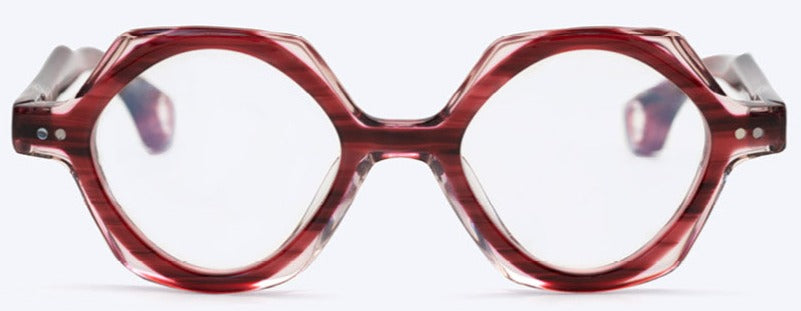 Alexander Daas - Blake Kuwahara Findley Eyeglasses - Crimson - Front View