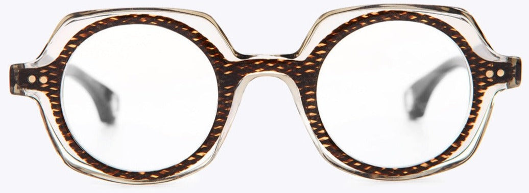 Alexander Daas - Blake Kuwahara Kahn Eyeglasses - Brown Weave - Front View