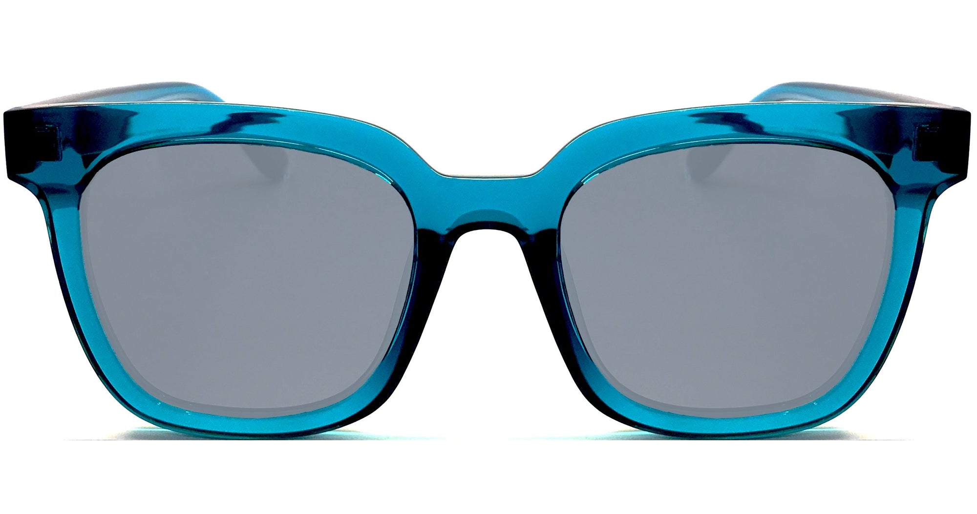 Alexander Daas - California Beverly Sunglasses - Teal & Silver Flash - Front View