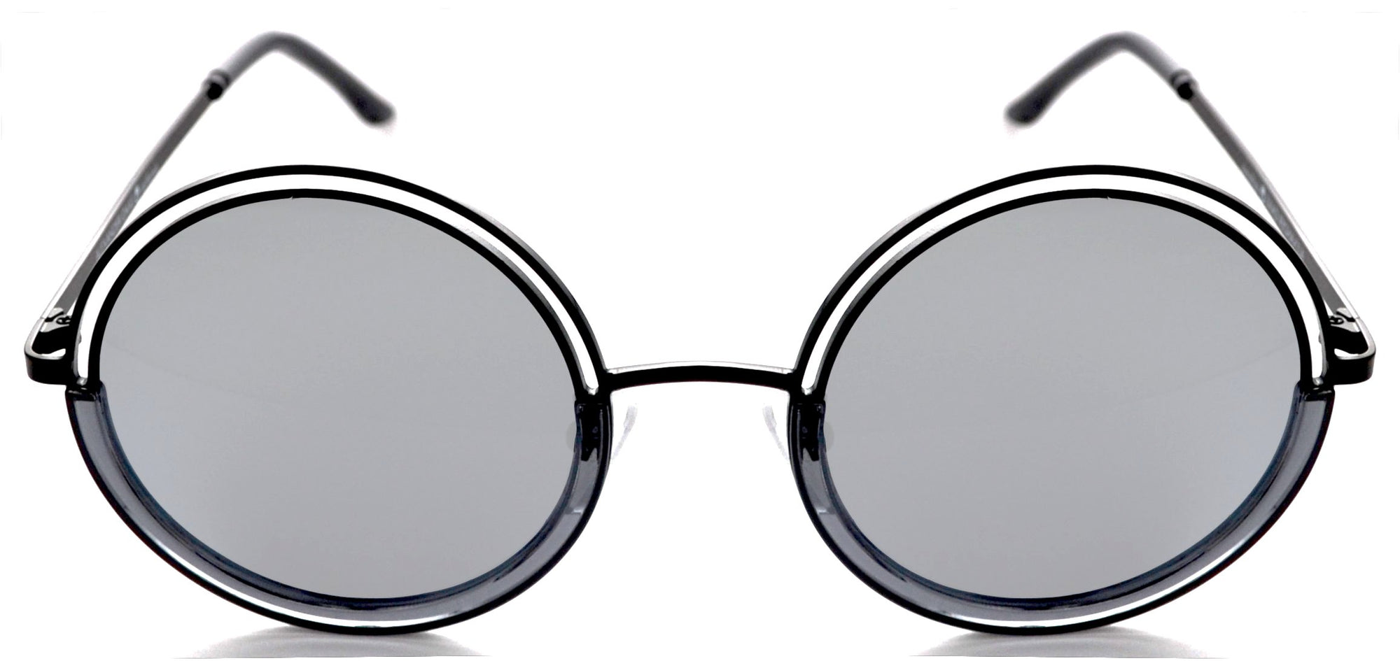 Alexander Daas - California Hollywood 307E1 Sunglasses - Gunmetal & Silver Flash - Front View