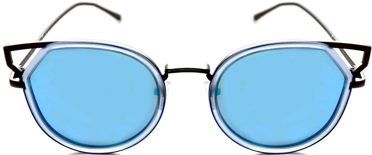 Alexander Daas - California Melrose Sunglasses - Gunmetal &amp; Blue Flash - Front View