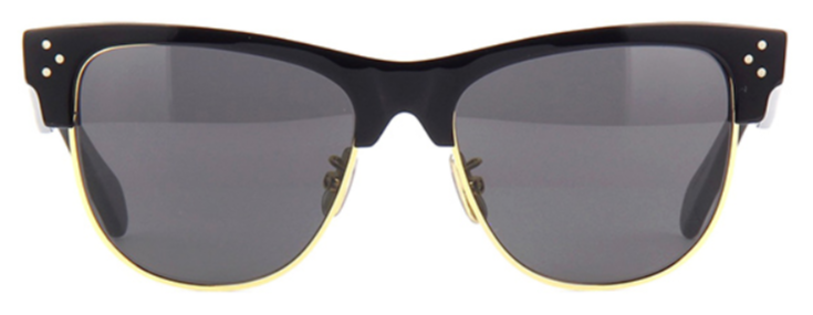 Alexander Daas - Celine CL40103U Sunglasses - Black Gold &amp; Grey Lens - Front View