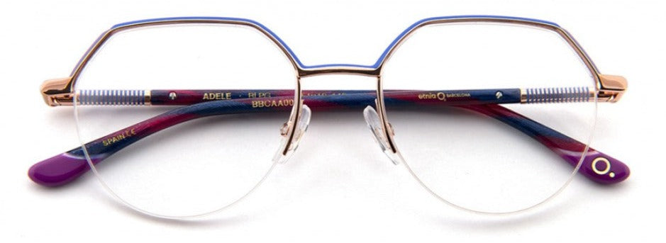 Alexander Daas - Etnia Barcelona Adele Eyeglasses - Blue, Pink & Gold - Front View