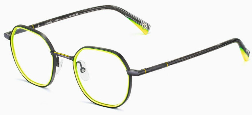 Alexander Daas - Etnia Barcelona Amarillo Eyeglasses - Black &amp; Yellow - Side View