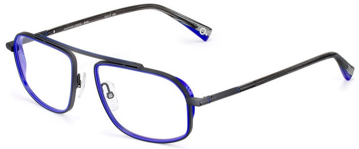 Alexander Daas - Etnia Barcelona Canyon Lodge Eyeglasses - Black &amp; Blue - Side View