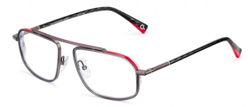 Alexander Daas - Etnia Barcelona Canyon Lodge Eyeglasses - Gun Metal & Red - Side View
