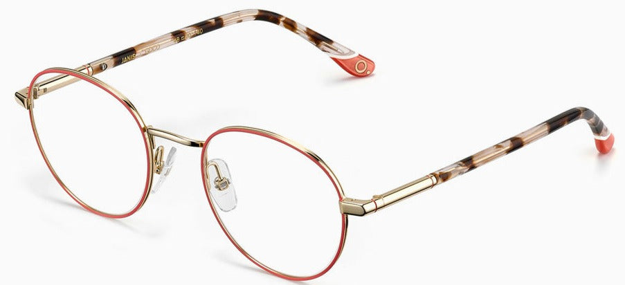 Alexander Daas - Etnia Barcelona Janis Eyeglasses - Gold & Coral - Side View