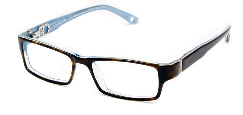 Alexander Daas - Foundation Eyeglasses - Dark Tortoise & Sky Blue - Side View