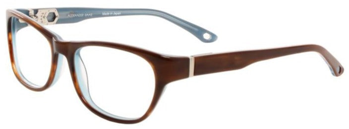 Alexander Daas - Hayes Large Eyeglasses - Brown & Blue - Side View