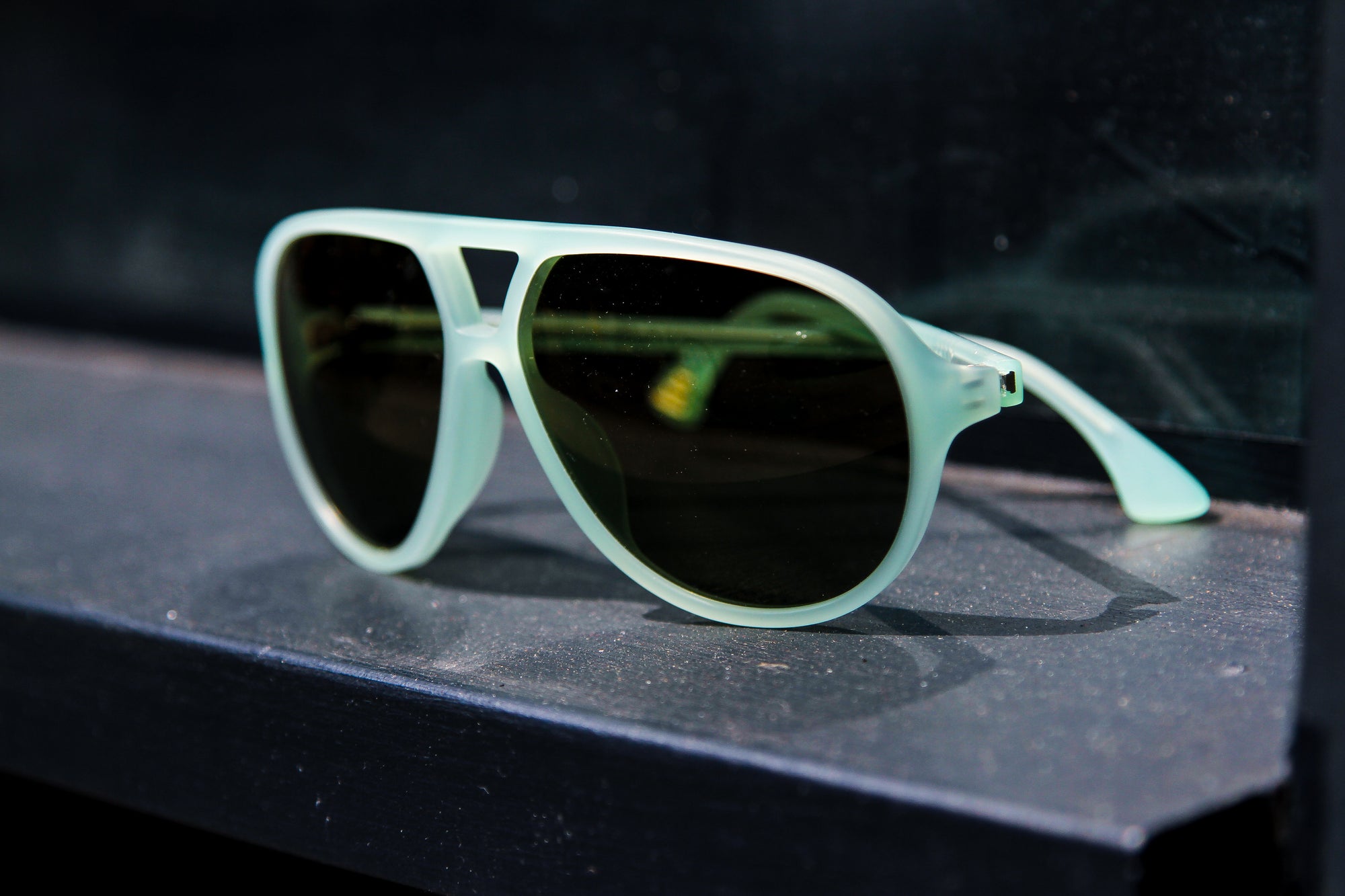 Alexander Daas - KBL West Side Bernie Sunglasses - Matte Surf Green - Side View