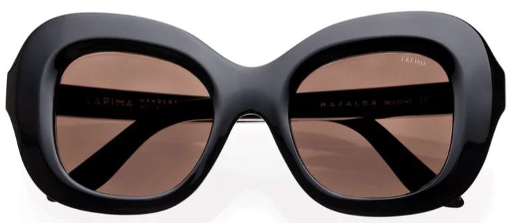 Alexander Daas - Lapima Mafalda Sunglasses - Black Solid &amp; Solid Brown - Front View