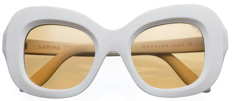 Alexander Daas - Lapima Mafalda Sunglasses - White Vintage &amp; Yellow - Front View