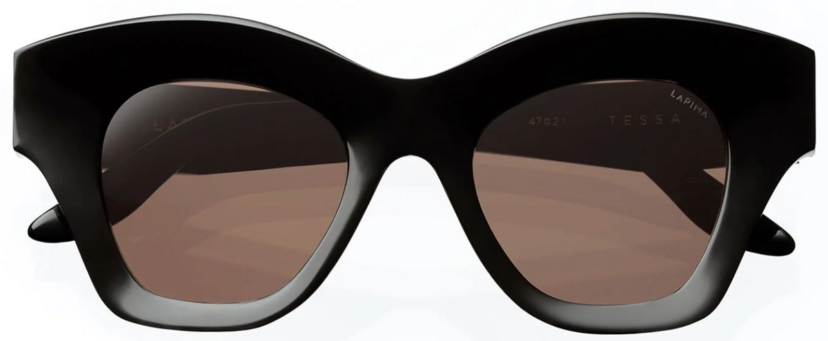 Alexander Daas - Lapima Tessa Sunglasses - Black Solid &amp; Solid Brown - Front View