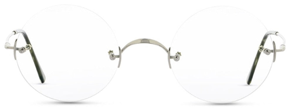 Alexander Daas - Lunor Classic Round Eyeglasses - Platinum Plated - Front View