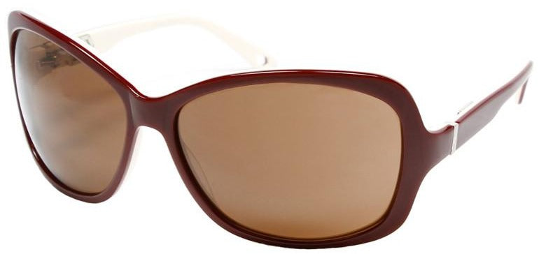 Alexander Daas - Majesty Polarized Sunglasses - Cranberry, White &amp; Brown - Side View