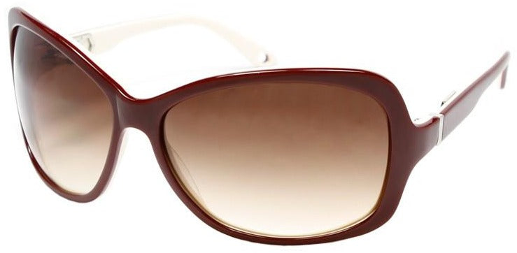 Alexander Daas - Majesty Sunglasses - Cranberry, White & Brown - Side View