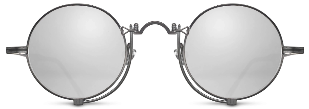 Alexander Daas - Matsuda 10601H Sunglasses - Matte Black &amp; Silver Mirror - Front View