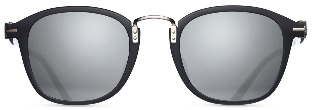 Alexander Daas - Matsuda M2015 Sunglasses - Matte Black &amp; Brushed Silver - Front View