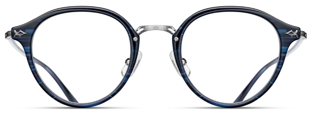 Alexander Daas - Matsuda M2029 Eyeglasses - Demi Blue &amp; Brushed Silver - Front View