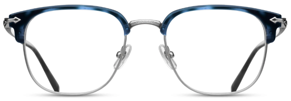 Alexander Daas - Matsuda M2036 Eyeglasses - Blue Demi & Palladium White - Front View