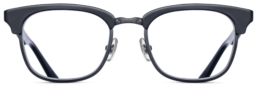 Alexander Daas - Matsuda M2040 Eyeglasses - Matte Black &amp; Black - Front View