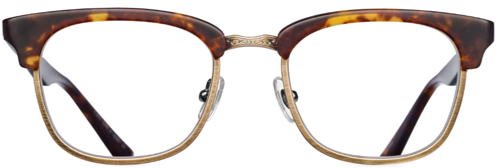 Alexander Daas - Matsuda M2040 Eyeglasses - Matte Brown Tortoise &amp; Antique Gold - Front View