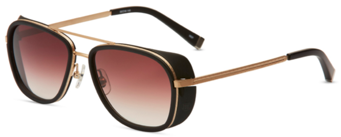 Alexander Daas - Matsuda M3023 Sunglasses - Matte Black &amp; Matte Gold - Side View