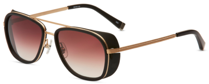 Alexander Daas - Matsuda M3023 Sunglasses - Matte Black & Matte Gold - Side View