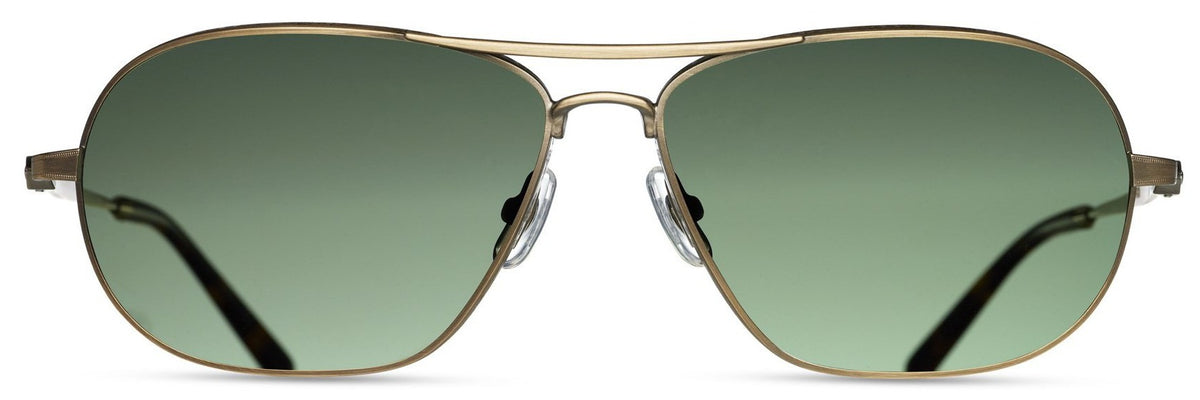 Alexander Daas - Matsuda M3028 Polarized Sunglasses - Antique Gold &amp; Sage Green - Front View