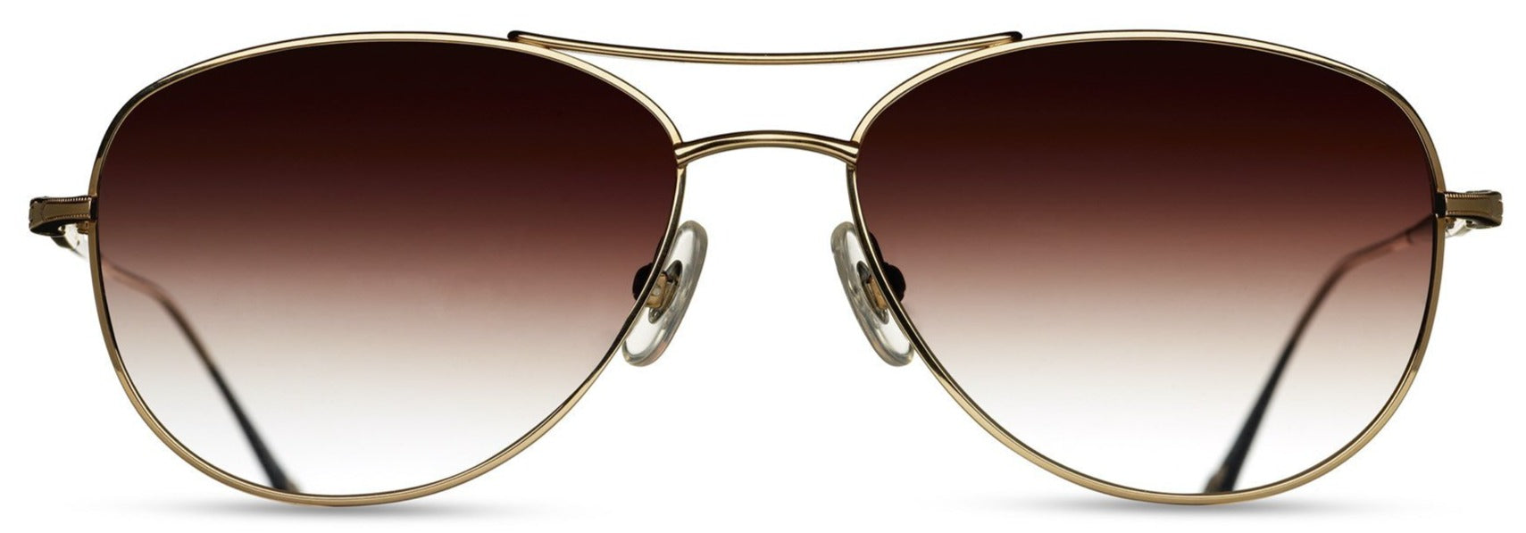 Alexander Daas - Matsuda M3041 Sunglasses - Pale Gold & Brown - Front View