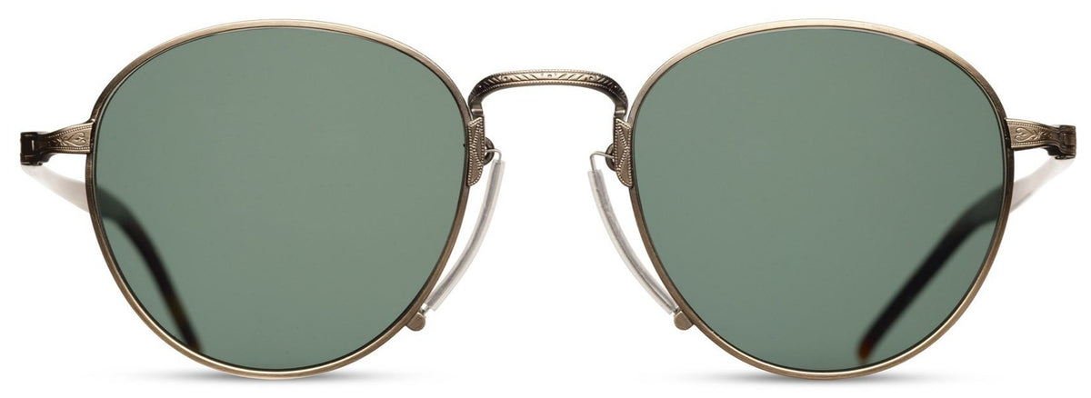 Alexander Daas - Matsuda M3045 Sunglasses - Antique Gold &amp; Sage Green - Front View