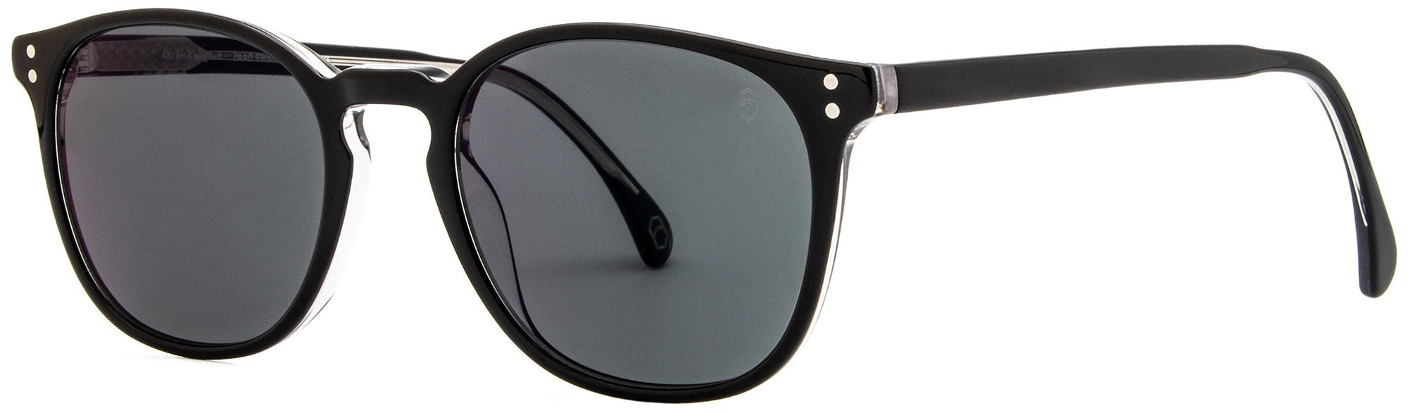 Alexander Daas Milan 51 Black/Crystal sunglasses | Gray Polarized Anti-Reflective Coated Lenses