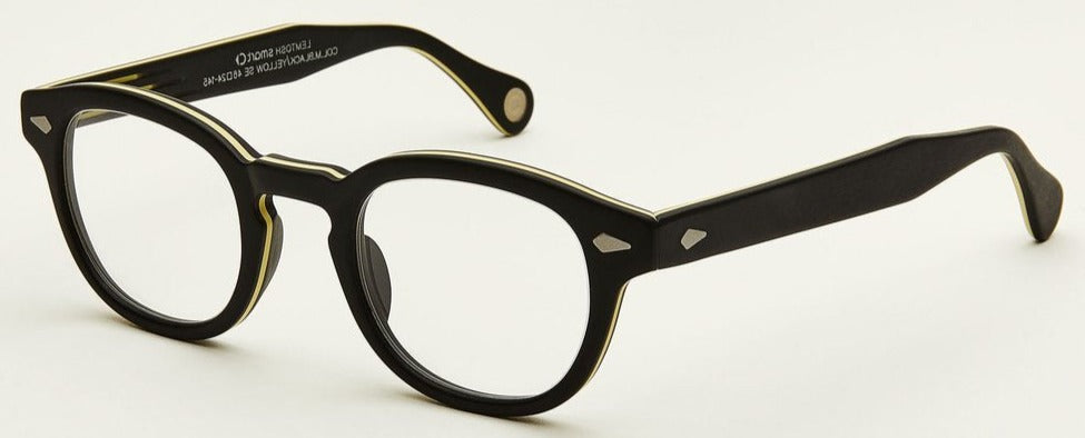 Alexander Daas - Moscot Lemtosh Eyeglasses - Matte Black & Yellow - Side View