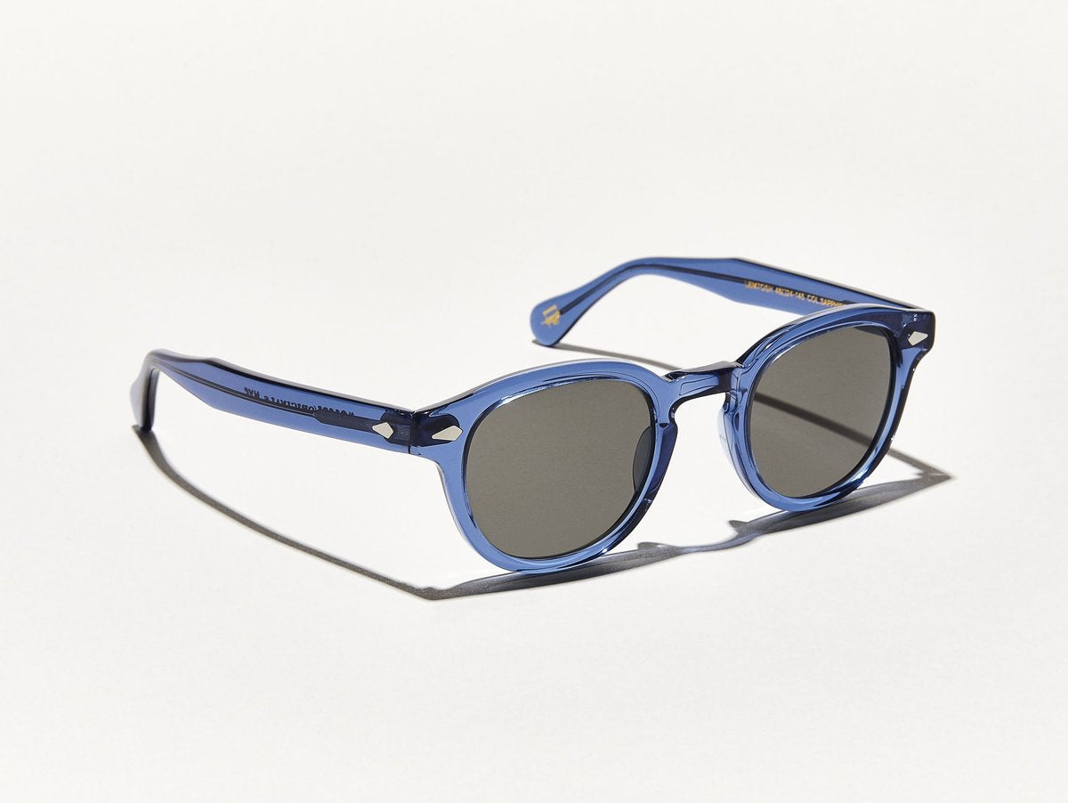 Alexander Daas - Moscot Lemtosh Sunglasses - Sapphire & Grey - Side View