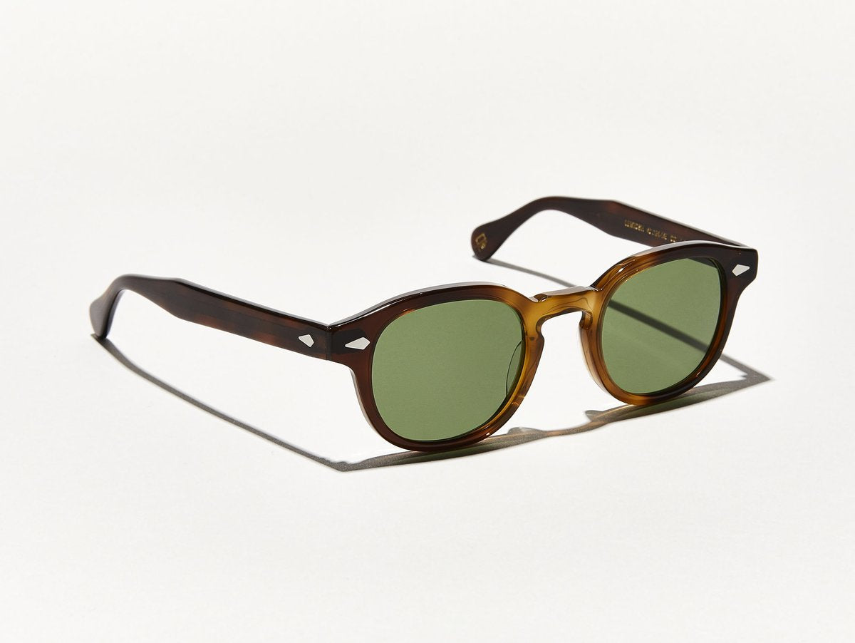 Alexander Daas - Moscot Lemtosh Sunglasses - Tobacco & Calibar Green - Side View
