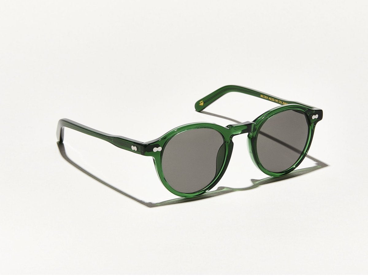 Alexander Daas - Moscot Miltzen Sunglasses - Emerald & Grey - Side View