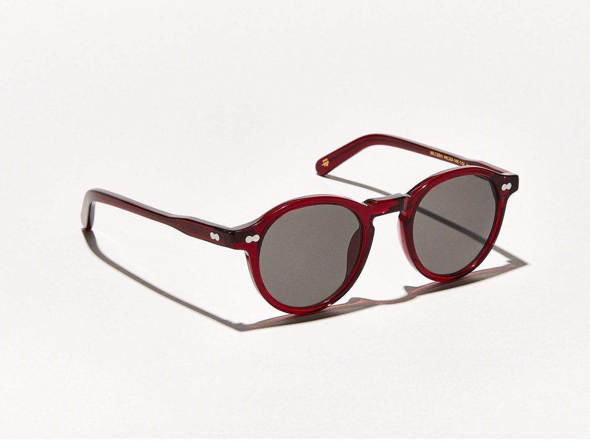 Alexander Daas - Moscot Miltzen Sunglasses - Ruby & Grey - Side View