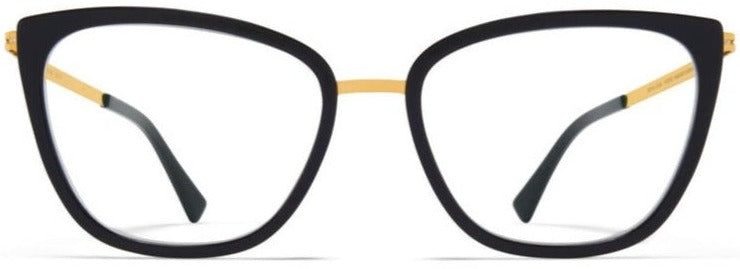 Alexander Daas - Mykita Aili Eyeglasses - Glossy Black & Gold - Front View