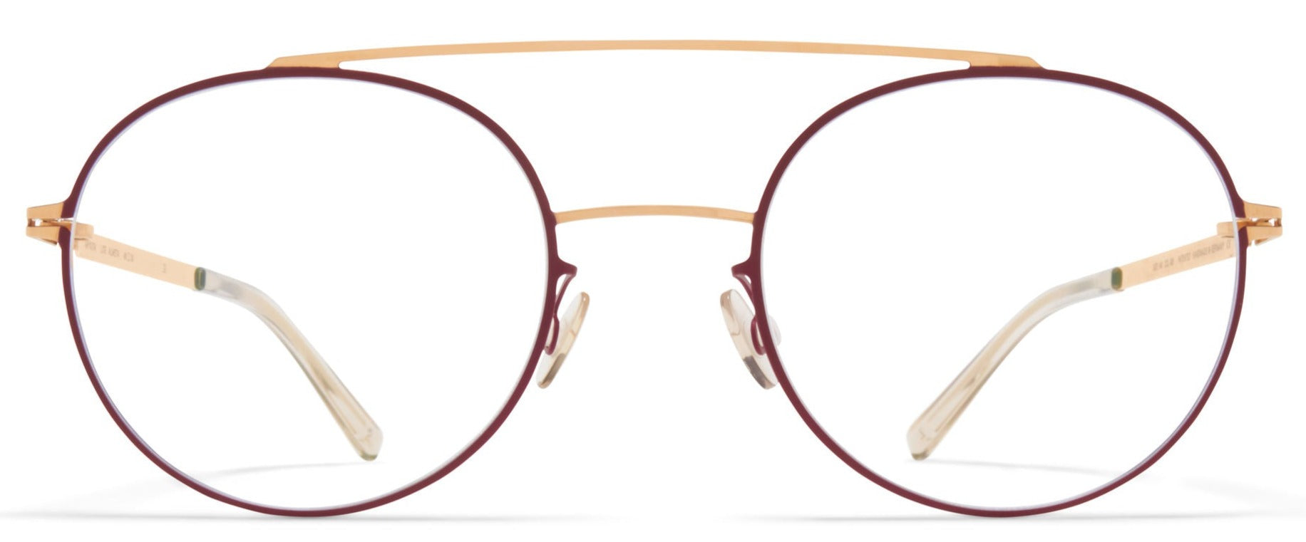 Alexander Daas - Mykita Almeta Eyeglasses - Champagne Gold & Cranberry - Front View