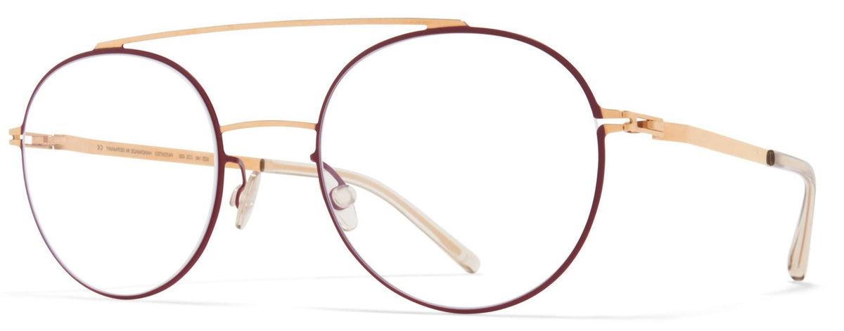 Alexander Daas - Mykita Almeta Eyeglasses - Champagne Gold &amp; Cranberry - Side View