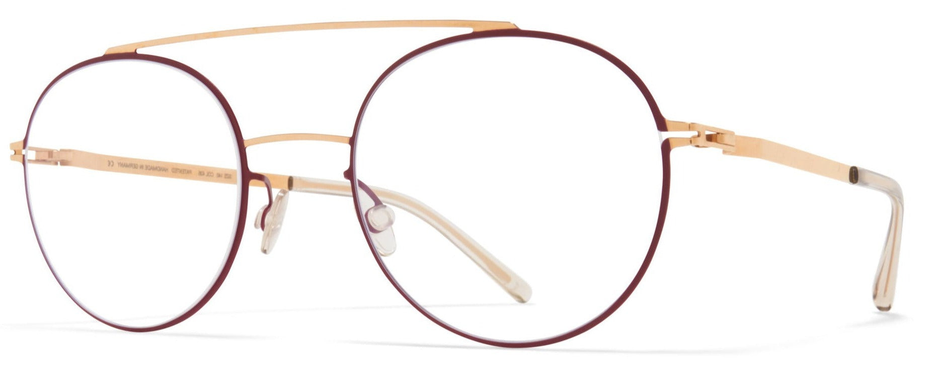 Alexander Daas - Mykita Almeta Eyeglasses - Champagne Gold & Cranberry - Side View