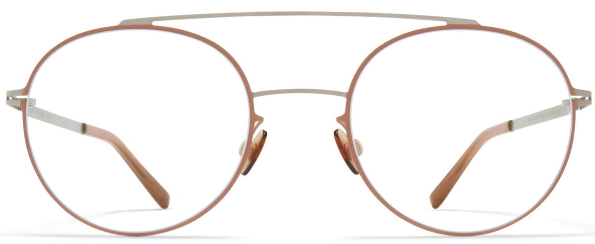 Alexander Daas - Mykita Almeta Eyeglasses - Matte Silver &amp; Noisette Brown - Front View