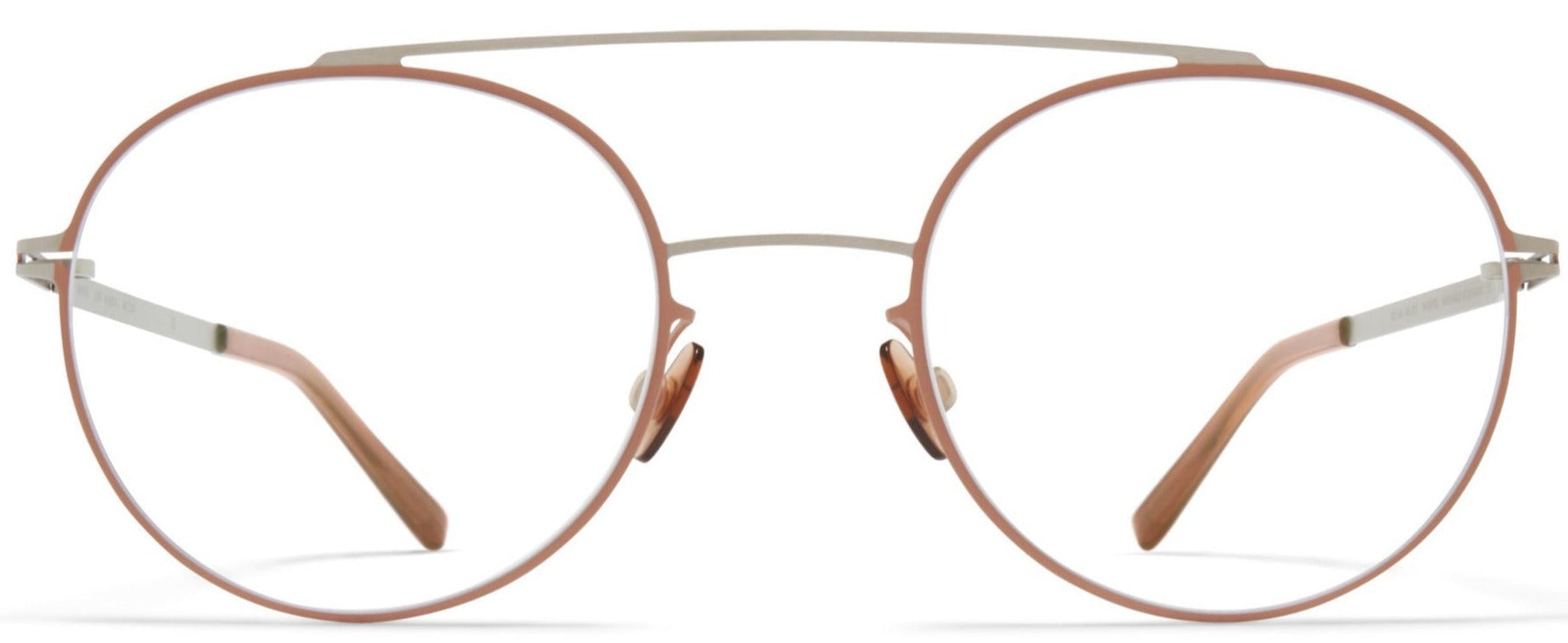 Alexander Daas - Mykita Almeta Eyeglasses - Matte Silver & Noisette Brown - Front View