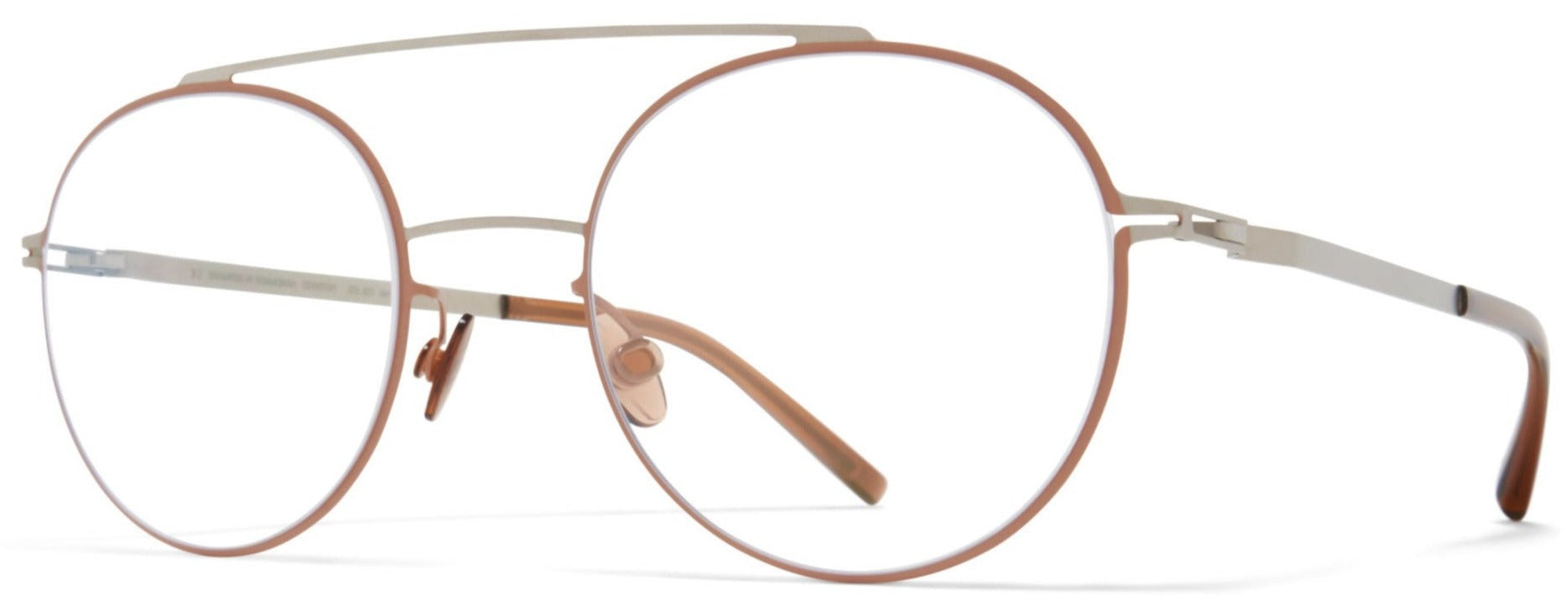 Alexander Daas - Mykita Almeta Eyeglasses - Matte Silver & Noisette Brown - Side View