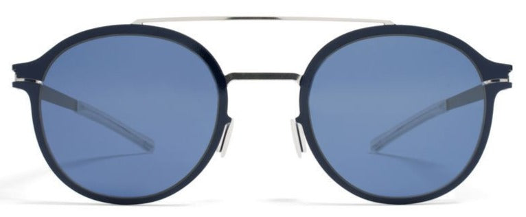 Alexander Daas - Mykita Crosby Sunglasses - Silver Night Sky &amp; Sapphire Blue Flash - Front View