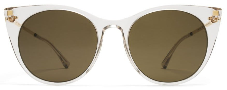 Alexander Daas - Mykita Desna Sunglasses - Glossy Gold &amp; Brown Solid - Front View
