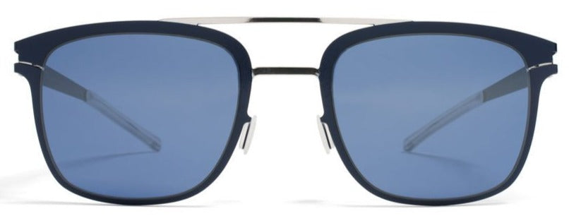 Alexander Daas - Mykita Hunter Sunglasses - Silver Night Sky & Sapphire Blue Flash - Front View