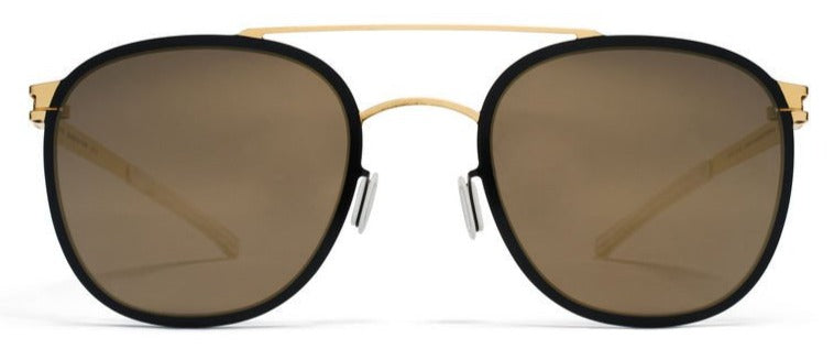 Alexander Daas - Mykita Keaton Sunglasses - Gold, Black &amp; Grey - Front View
