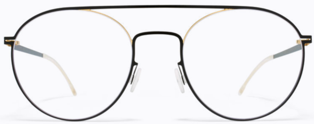 Alexander Daas - Mykita Minttu Eyeglasses - Gold &amp; Jet Black - Front View