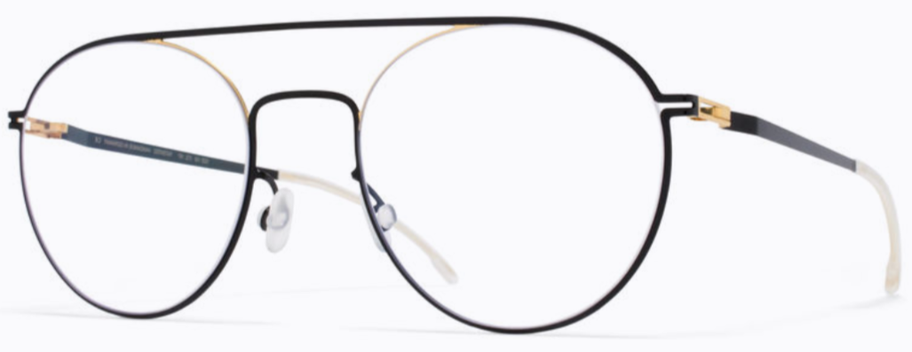 Alexander Daas - Mykita Minttu Eyeglasses - Gold & Jet Black - Side View